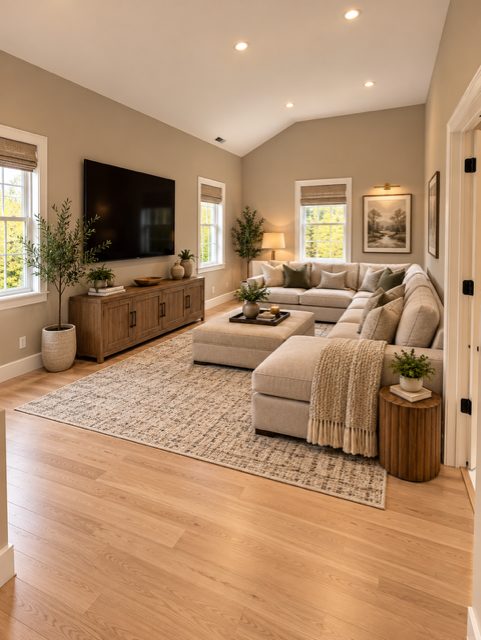 Primary suite sitting room, furnished, virtually staged